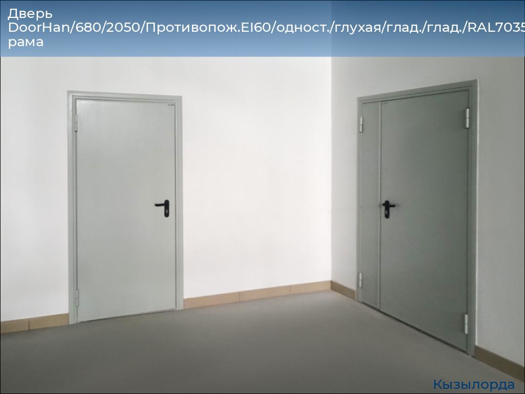 Дверь DoorHan/680/2050/Противопож.EI60/одност./глухая/глад./глад./RAL7035/лев./угл. рама, kyzylorda.doorhan.ru
