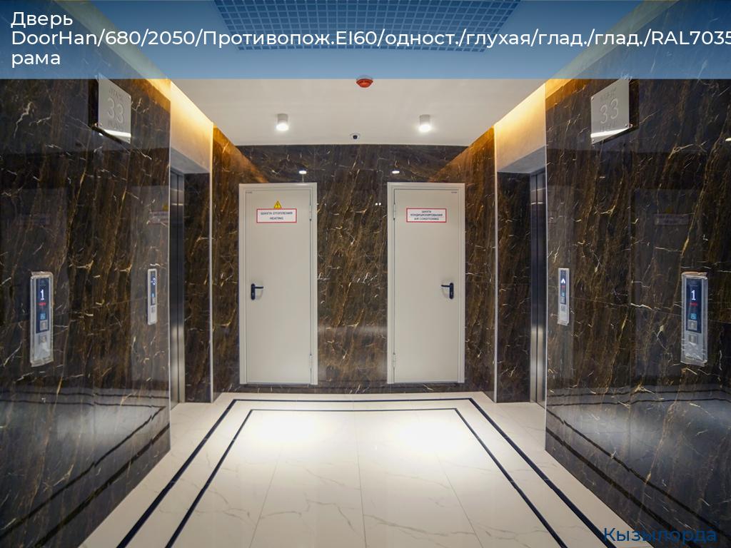 Дверь DoorHan/680/2050/Противопож.EI60/одност./глухая/глад./глад./RAL7035/лев./угл. рама, kyzylorda.doorhan.ru