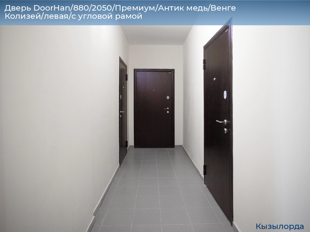 Дверь DoorHan/880/2050/Премиум/Антик медь/Венге Колизей/левая/с угловой рамой, kyzylorda.doorhan.ru