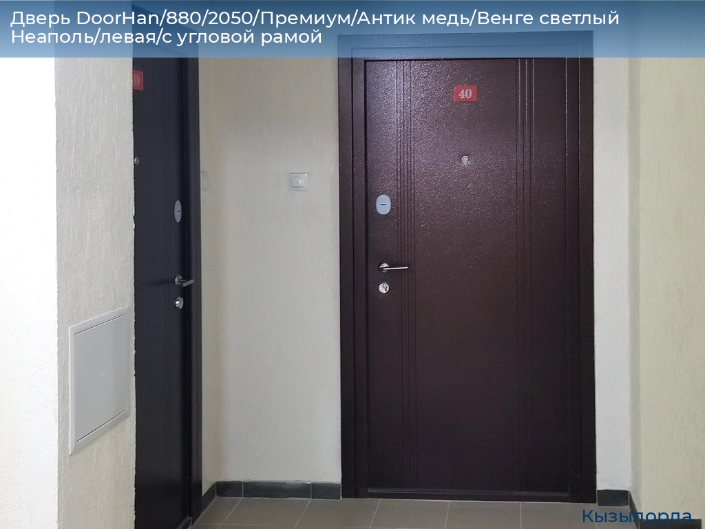 Дверь DoorHan/880/2050/Премиум/Антик медь/Венге светлый Неаполь/левая/с угловой рамой, kyzylorda.doorhan.ru